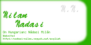 milan nadasi business card